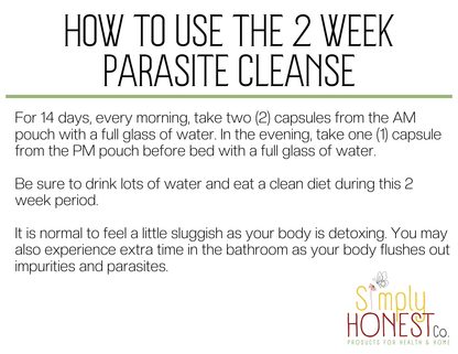Parasite Cleanse Capsules – 2 Week Herbal Regimen with Wormwood & Charcoal