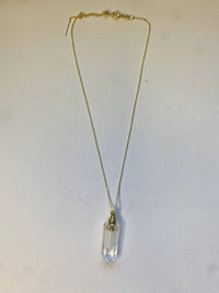 Crystal Quartz Necklace with Hidden Chamber, Adjustable length
