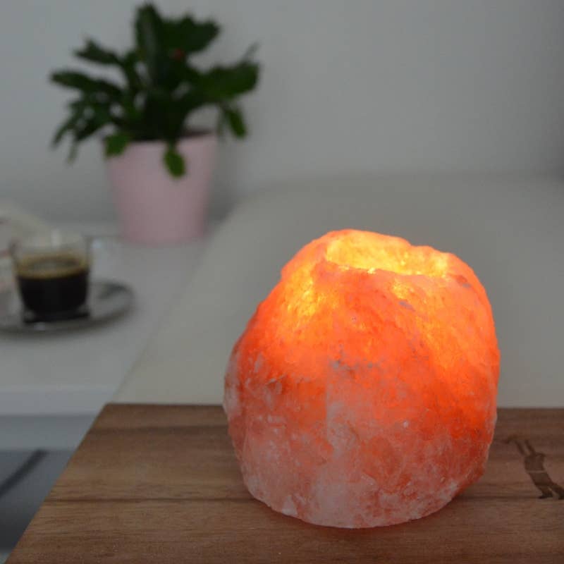 Himalaya Rock Salt Crystal - Tea Light Candle Holder