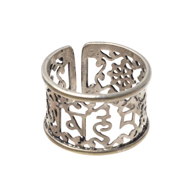 Mantra Filigree Ring - Om Mani Padme Hum