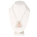 Rose Quartz Stone Bottle Necklace (Chamber opens)