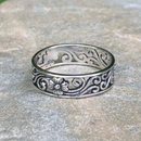 Silver Flower Filigree Band (Size 7)
