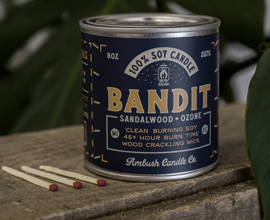 Bandit Candle! Sandalwood Soy (8oz)