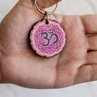 Crown Chakra Wooden Keychain - Handcrafted
