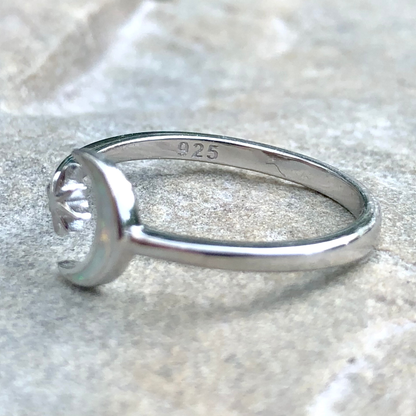 Opal Moon & Star Ring (Size 6)