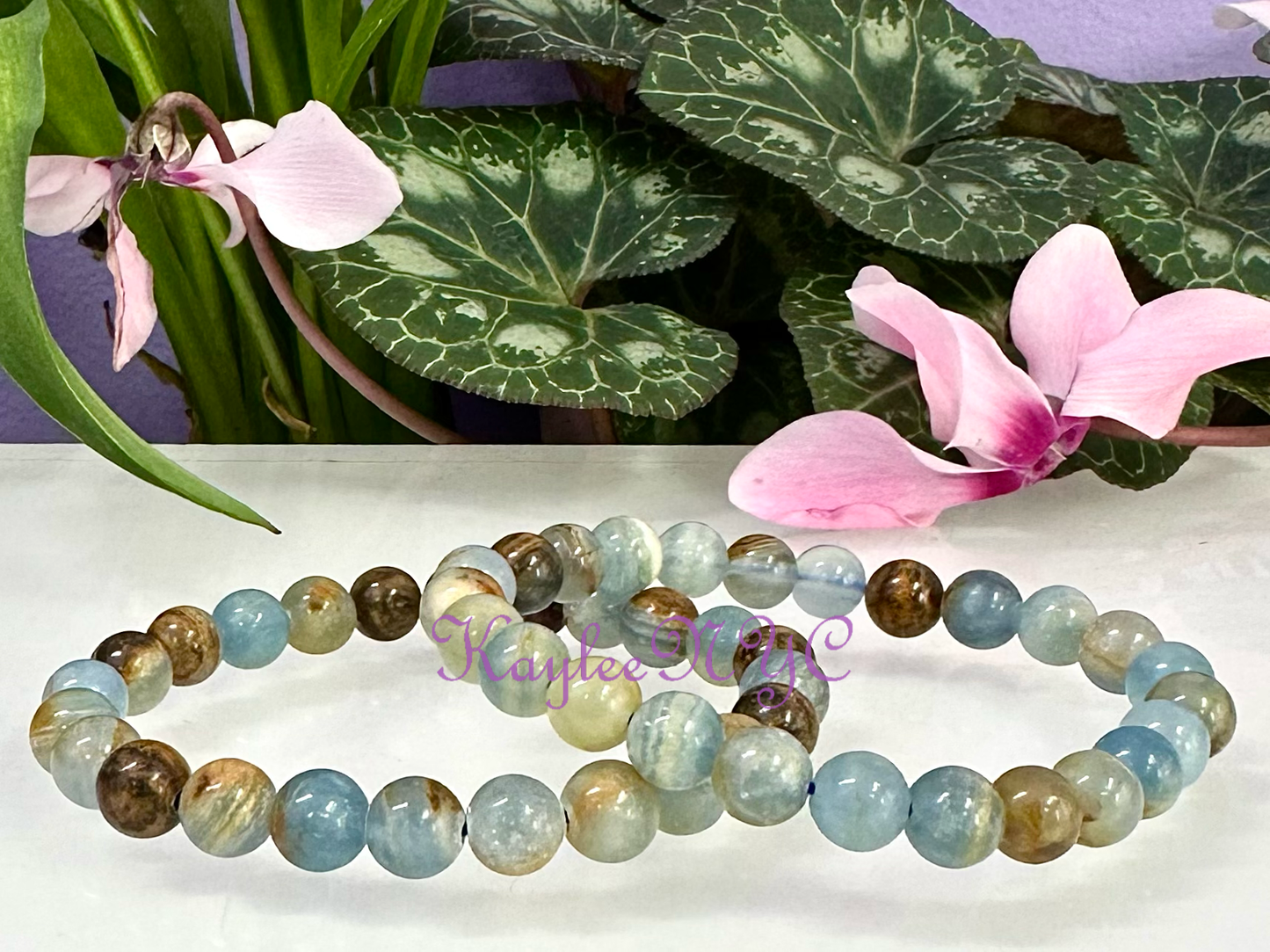 Aquatine Lemurian Calcite Bracelet