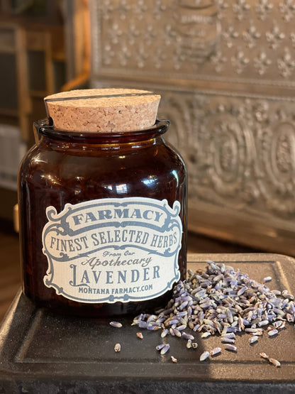 Herbal Apothecary Jar Filled with Dried Lavender