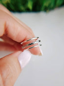 Sterling Silver Triple Adjustable Ring (Size 6)