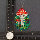 Mushroom Bead Tassel Earrings