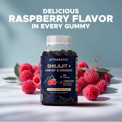 Shilajit with KSM-66® Ashwagandha & Ginseng (60 Gummies)