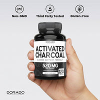 Organic Activated Charcoal Pills From Coconut(120 Capsules)