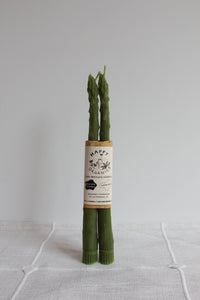 Asparagus Beeswax Candles - Set of 2