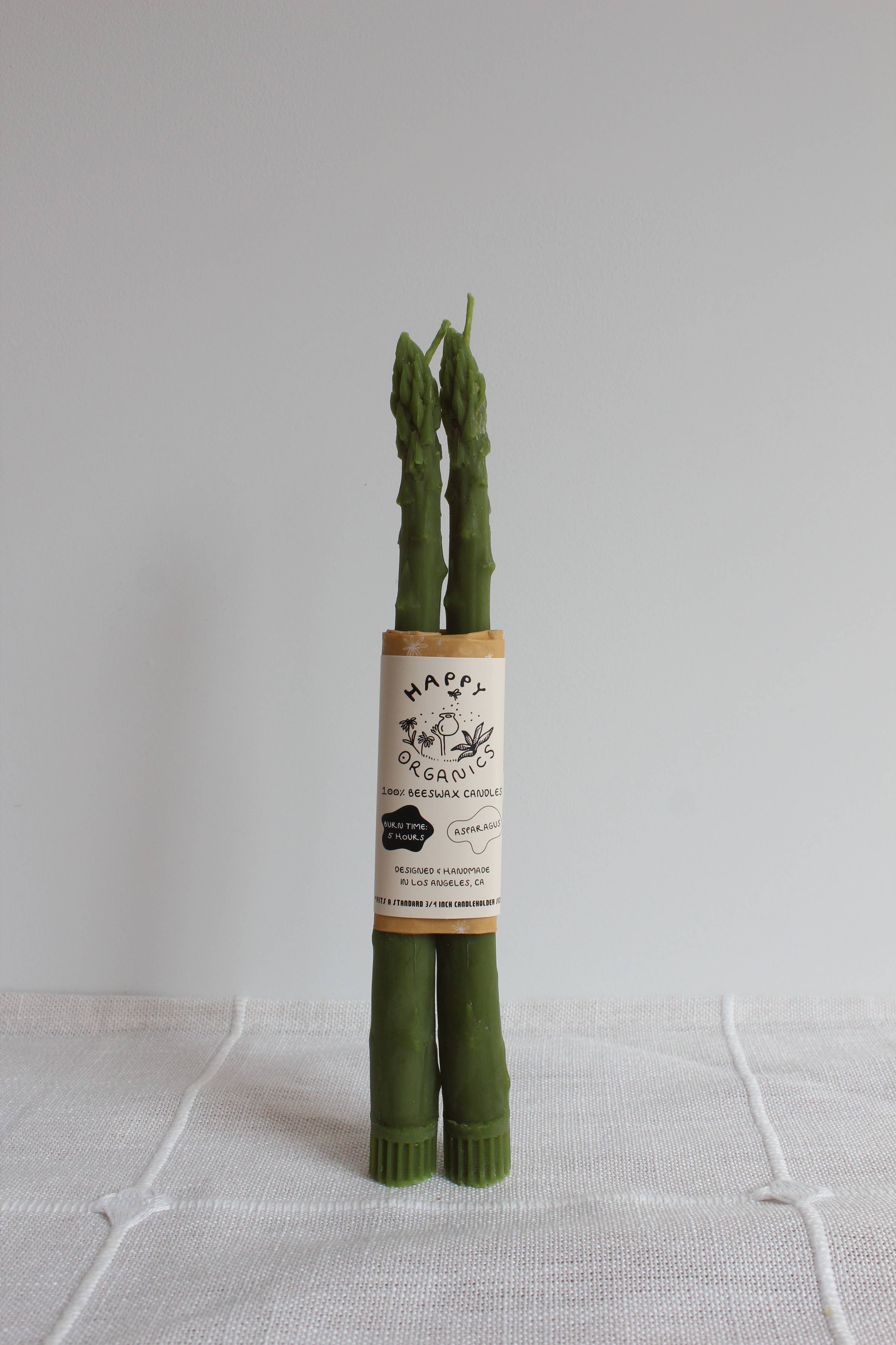 Asparagus Beeswax Candles - Set of 2