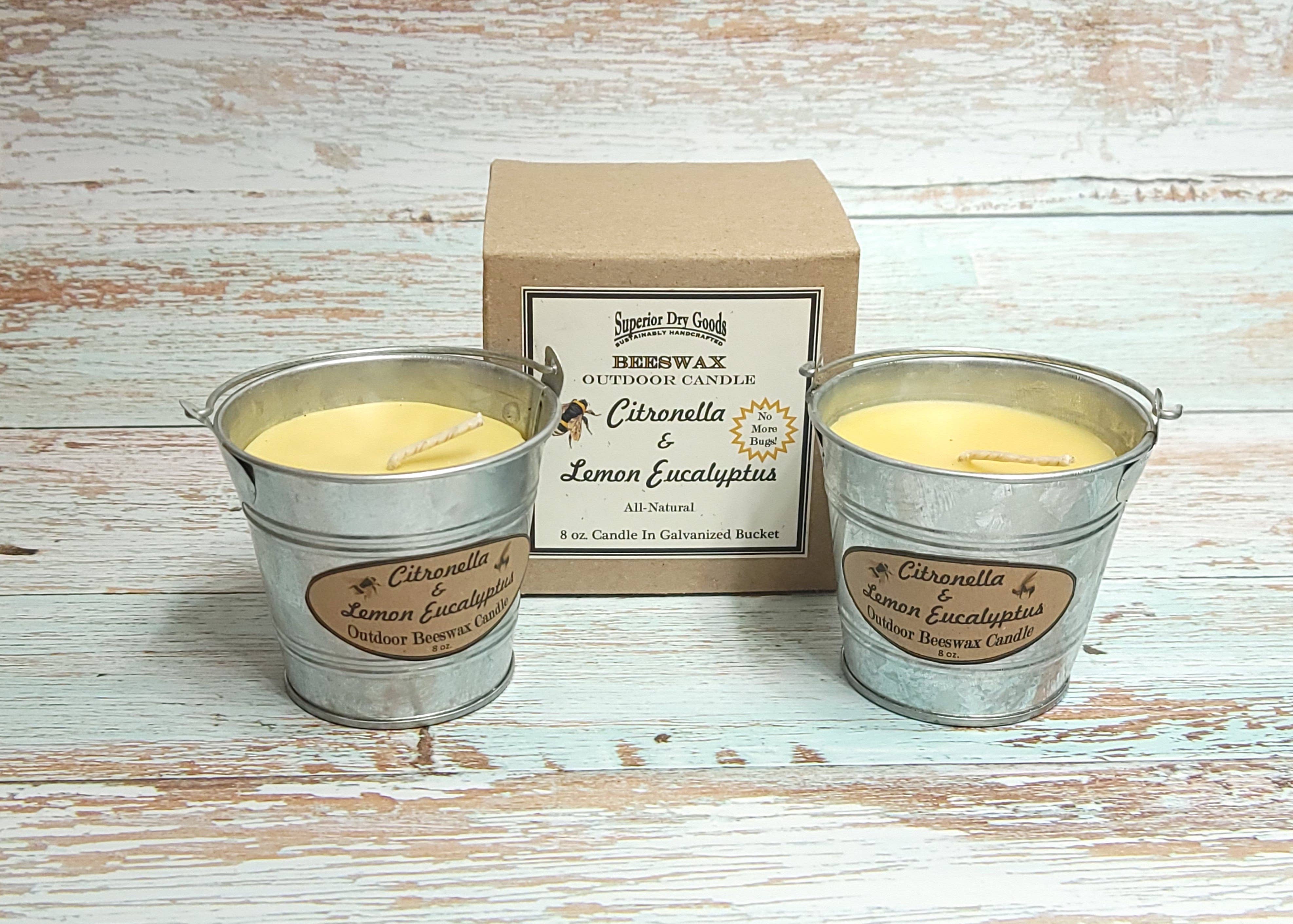 Citronella Mosquito Bucket Candle | Beeswax/Lemon Eucalyptus