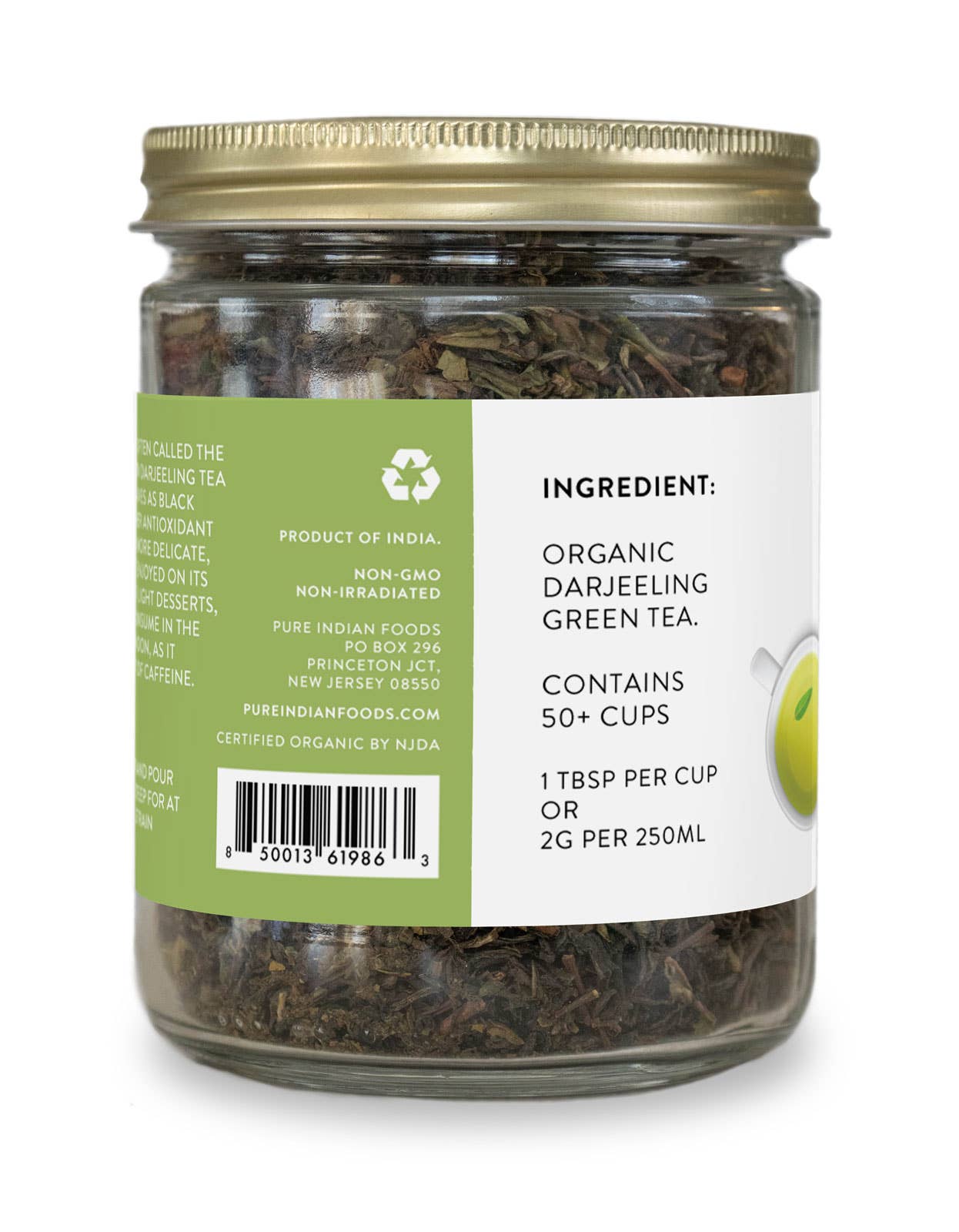 Darjeeling Green Tea, Certified Organic - 4 oz