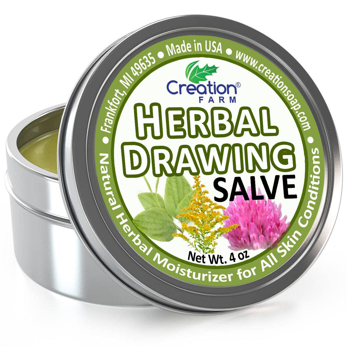 Herbal Drawing Salve (For Slivers And Splinters) - 4 oz Glass Jar