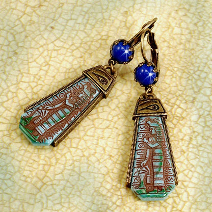Egyptian Goddess Glass Earrings