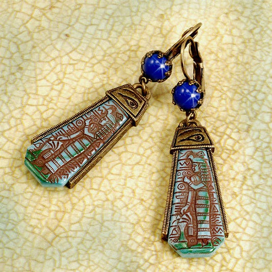 Egyptian Goddess Glass Earrings