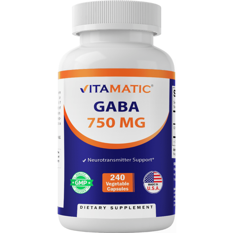 GABA (Gamma Aminobutyric Acid) 750mg (240 Capsules)