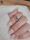 Sterling Silver Guardian Angel Ring (Size 9)