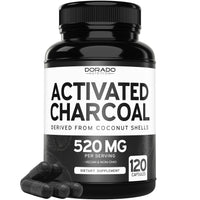 Organic Activated Charcoal Pills From Coconut(120 Capsules)