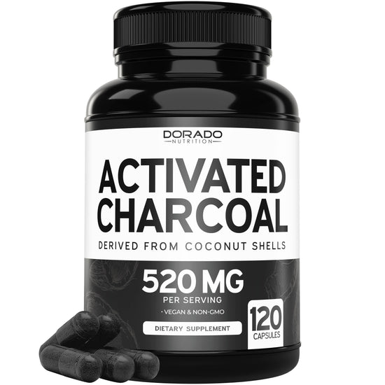 Organic Activated Charcoal Pills From Coconut (120 Capsules)