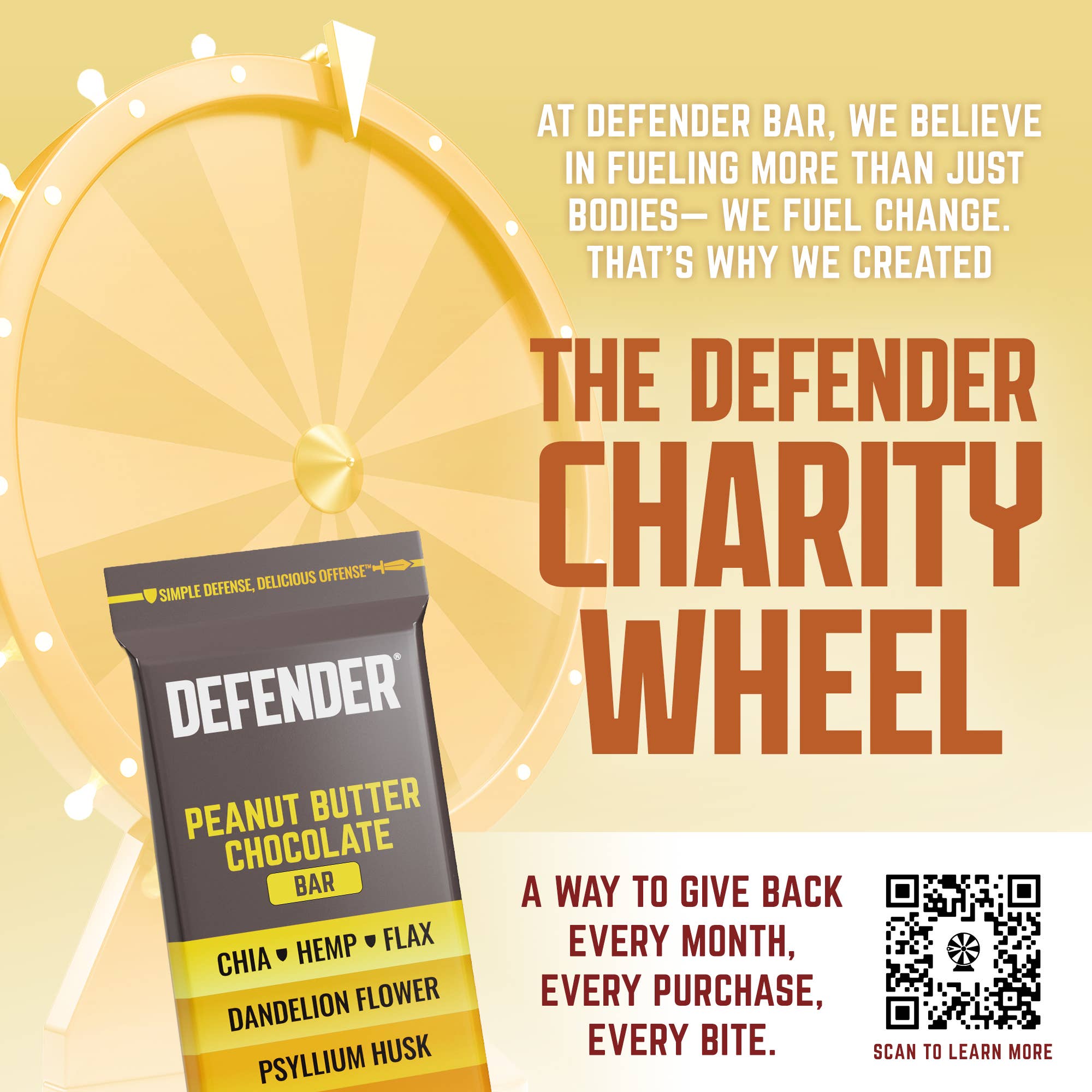 Peanut Butter Chocolate Defender Bar (Chia, Hemp, Flax, Dandelion Flower, Psyllium Husk)