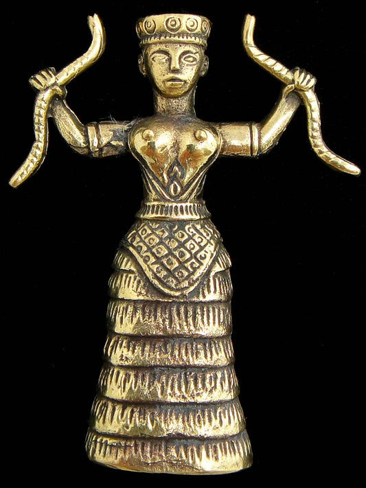 Brass Deity Statuette -Small- Snake Goddess