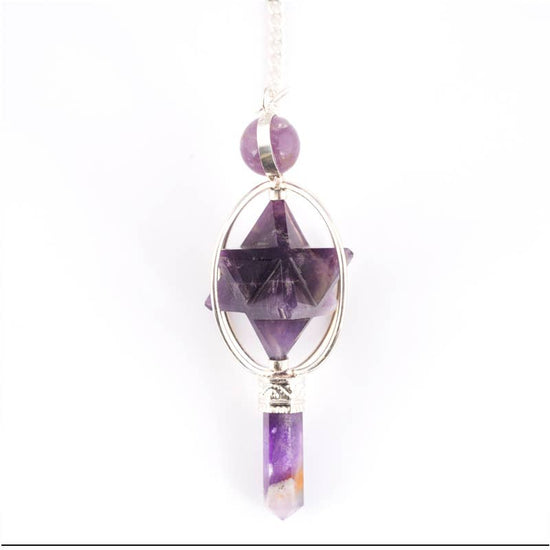 Amethyst Merkaba Spinning Pendulum