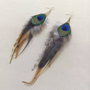 Peacock Feather Dangle Earrings