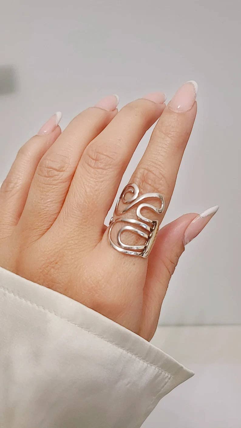 Adjustable Ether Sterling Silver Ring