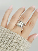 Sterling Silver Thin Air Wide Band (Size 11)