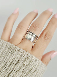 Sterling Silver Thin Air Wide Band (Size 11)
