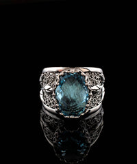 The Blue Rose - Sterling Silver (Size 7)