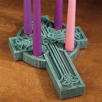 Celtic Cross Advent Candle Holder with 4 Candles