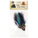 Pheasant Hackle Feather Hat Trims w/Copper & Dark Aqua (Pack of 2)