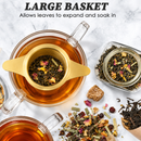 Gold Tea Infuser Basket with Lid (Stainless Steel)