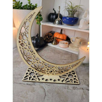 Crescent Moon Wooden Ornament