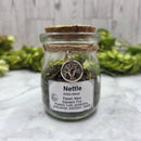 Dried Nettles in Apothecary Herb Jar w/Tree of Life Charm