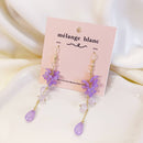 Purple Lily Earrings - 18K gold finish, S925 Silver Post (Handmade in USA)