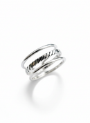 Sterling Silver Triple Adjustable Ring (Size 6)