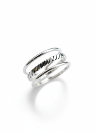 Sterling Silver Triple Adjustable Ring (Size 6)