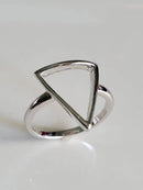 Pyramid Triangle Sterling Silver Ring