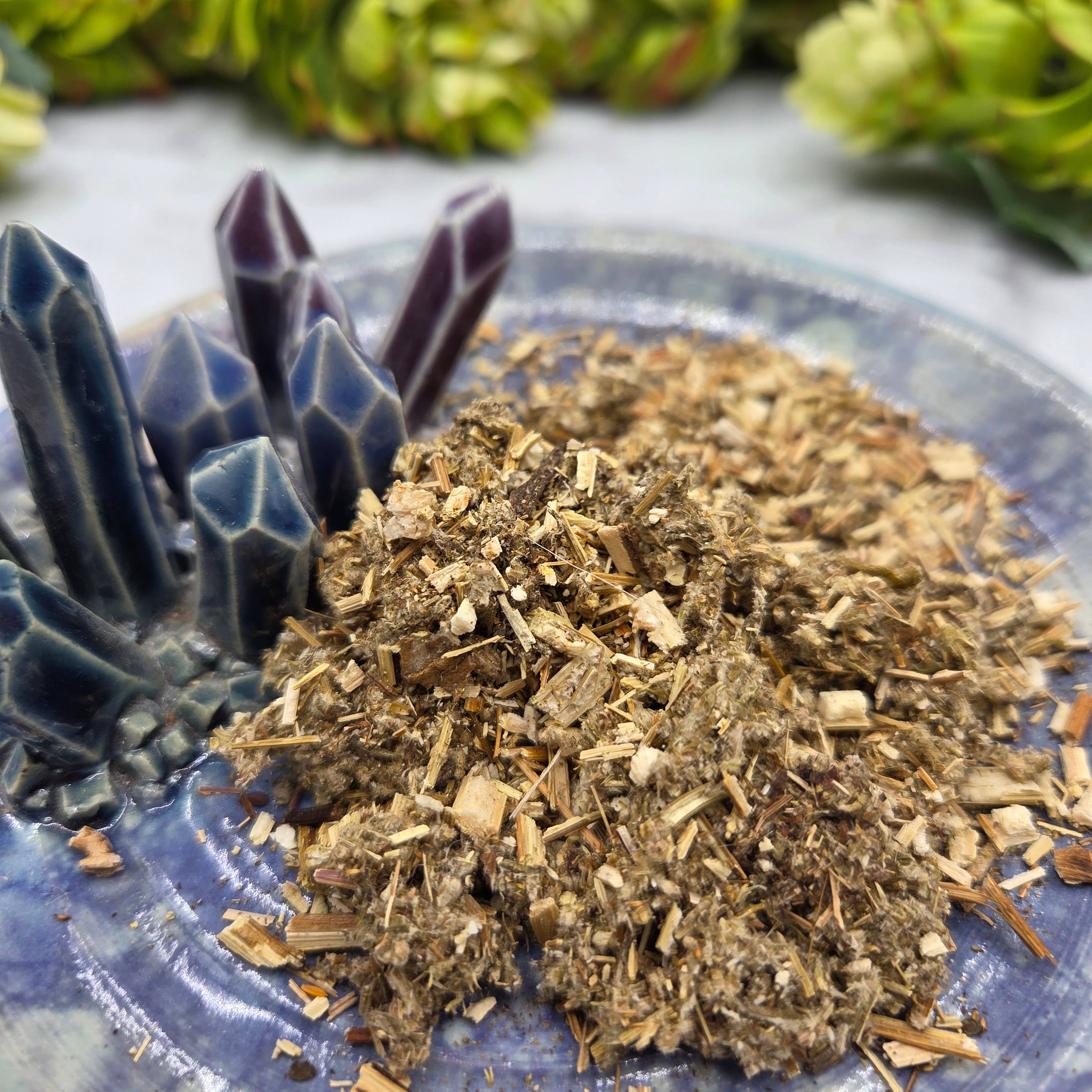 Dried Mugwort in Apothecary Herb Jar