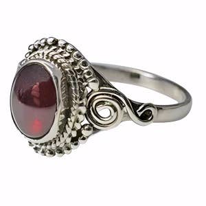 Garnet Sterling Silver Ring - Fire Element, Power