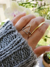 Pyramid Triangle Sterling Silver Ring