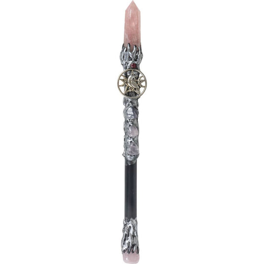 Rose Quartz Raven Wand