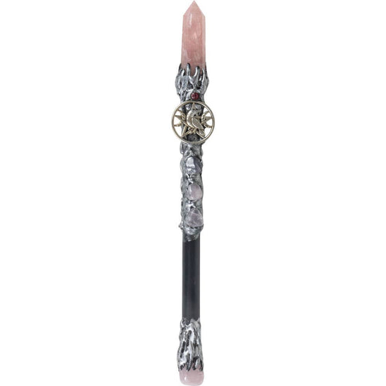 Rose Quartz Raven Wand