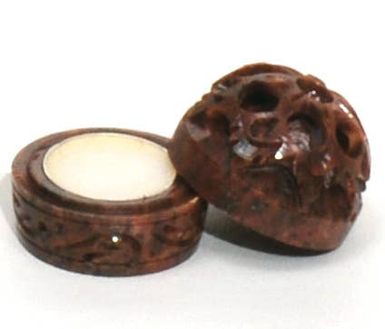 Sandalwood Solid Perfume in Hand Carved Stone Jar