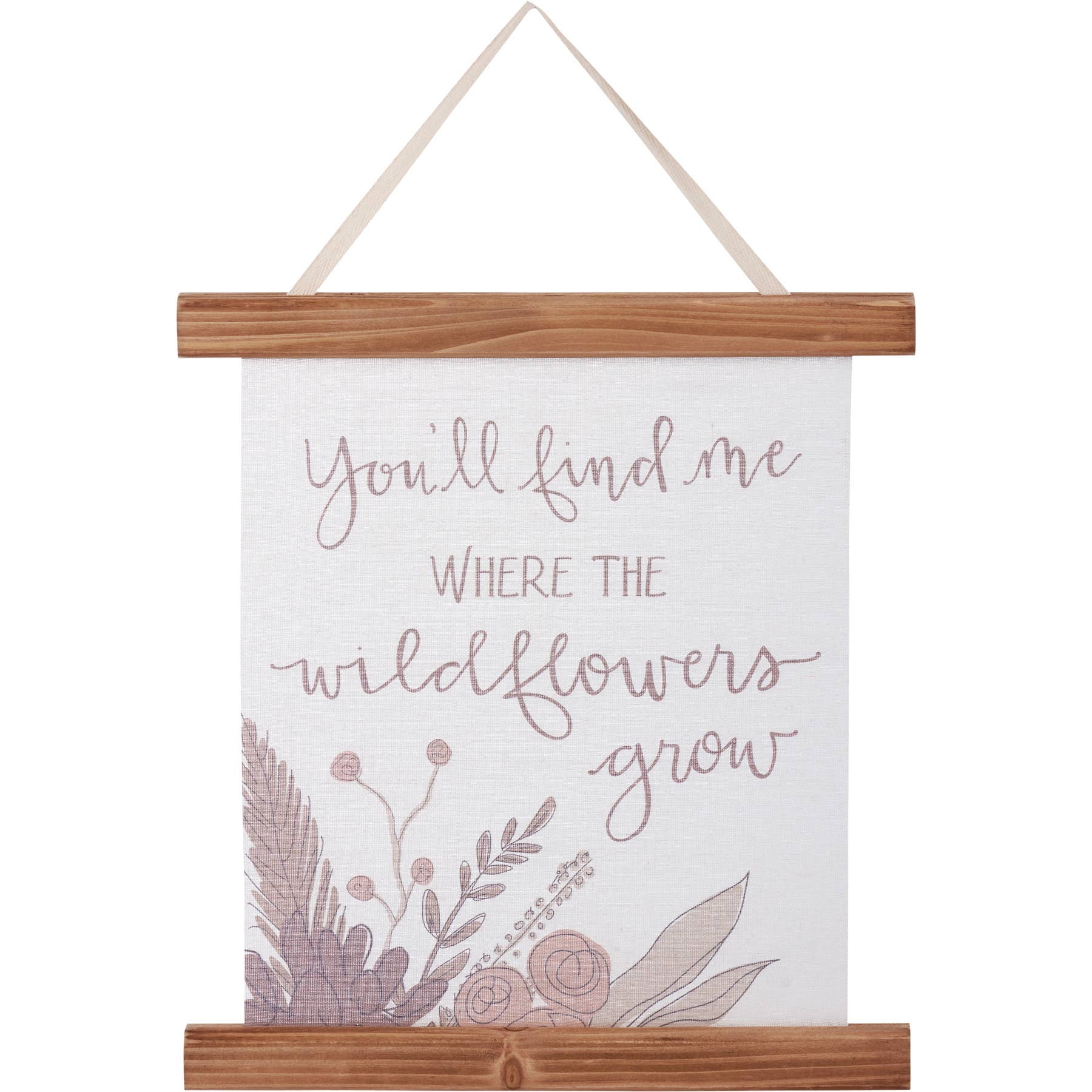 Canvas Wall Hanging - "You'll find me where the wildflowers grow"